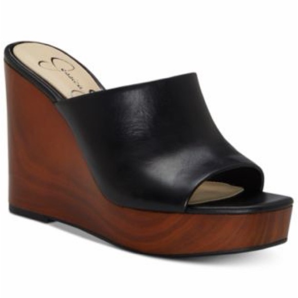 Jessica Simpson Shantell Slide Peep-toe Wedge Heels sz11 - Picture 8 of 8